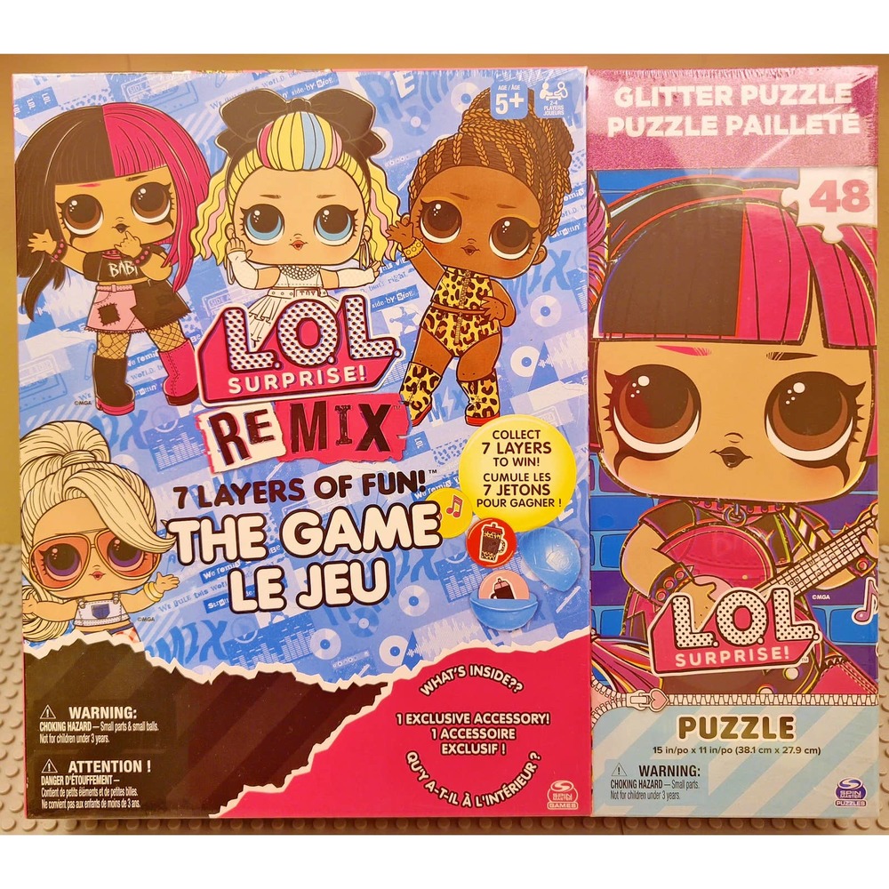 LOL Surprise! Game and 48-Piece‎ Glitter Puzzle, for Kids Ages 5+ Ships Same Day